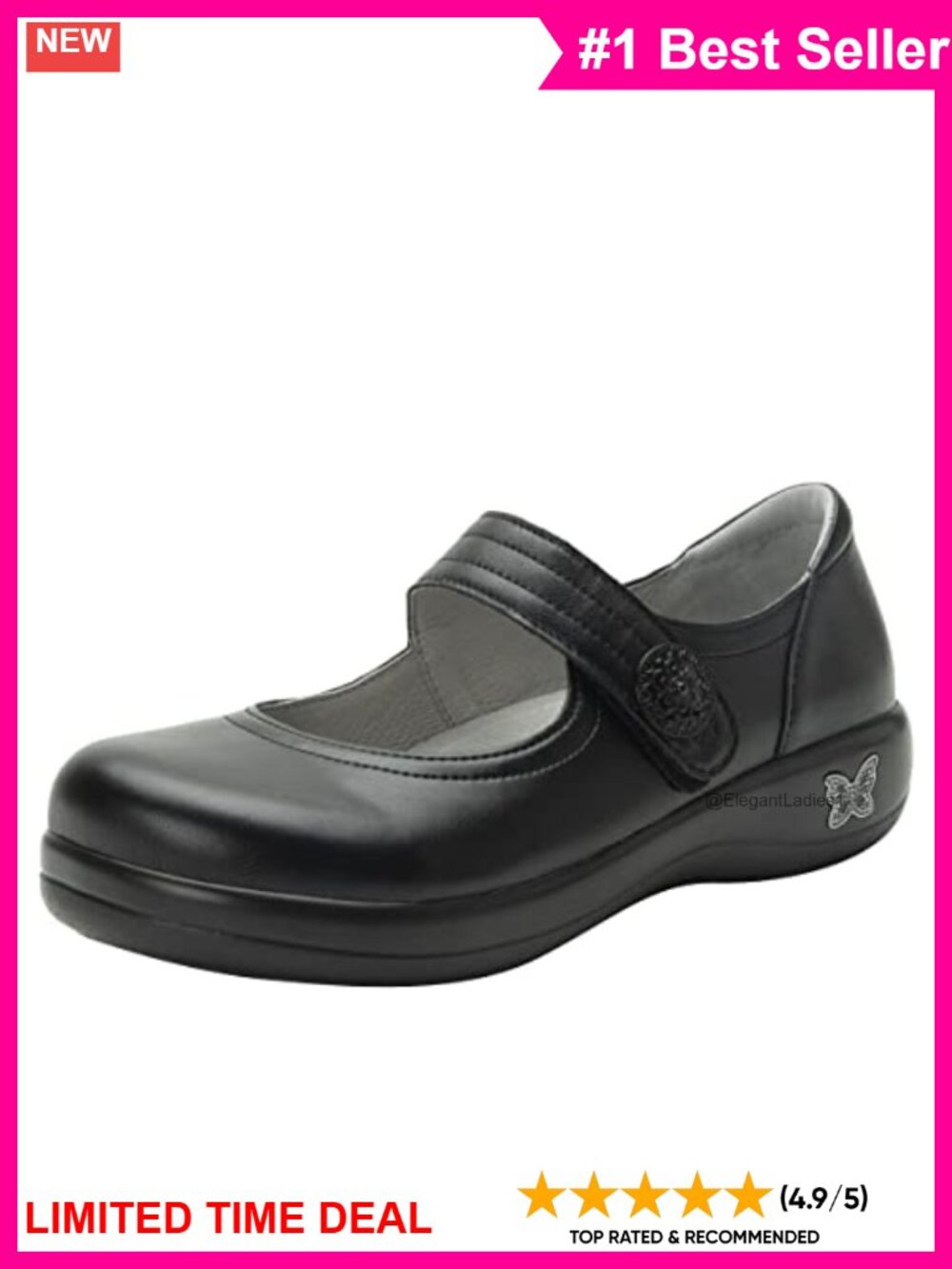 Alegria Kourtney Vegan Leather Mary Jane Clog Nursing Healthcare Slip-On